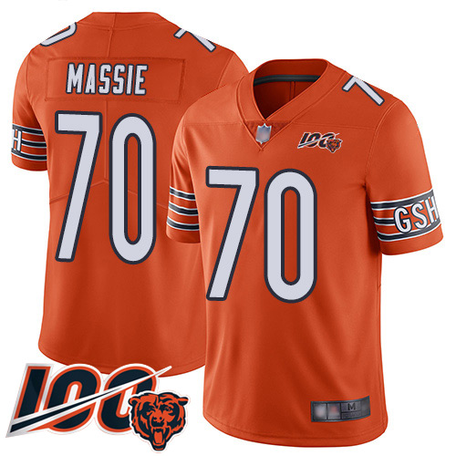 Chicago Bears Limited Orange Men Bobby Massie Alternate Jersey NFL Football #70 100th Season->youth nfl jersey->Youth Jersey